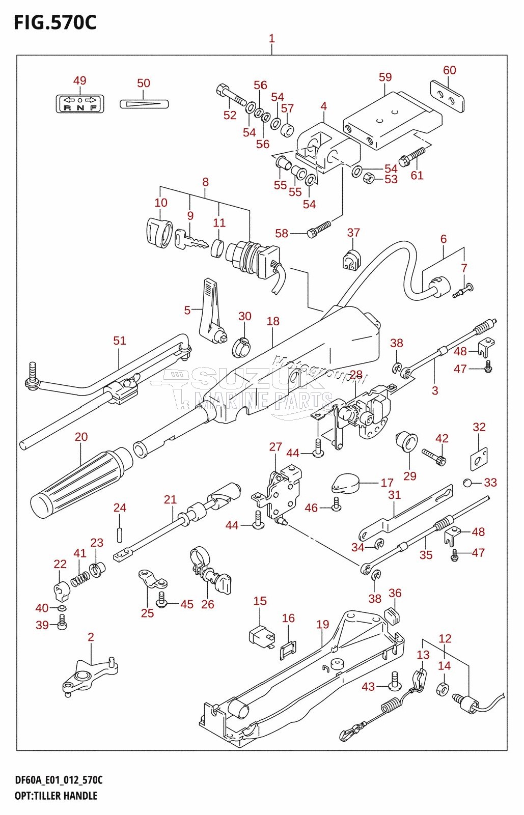 OPT:TILLER HANDLE (DF50A:E01)