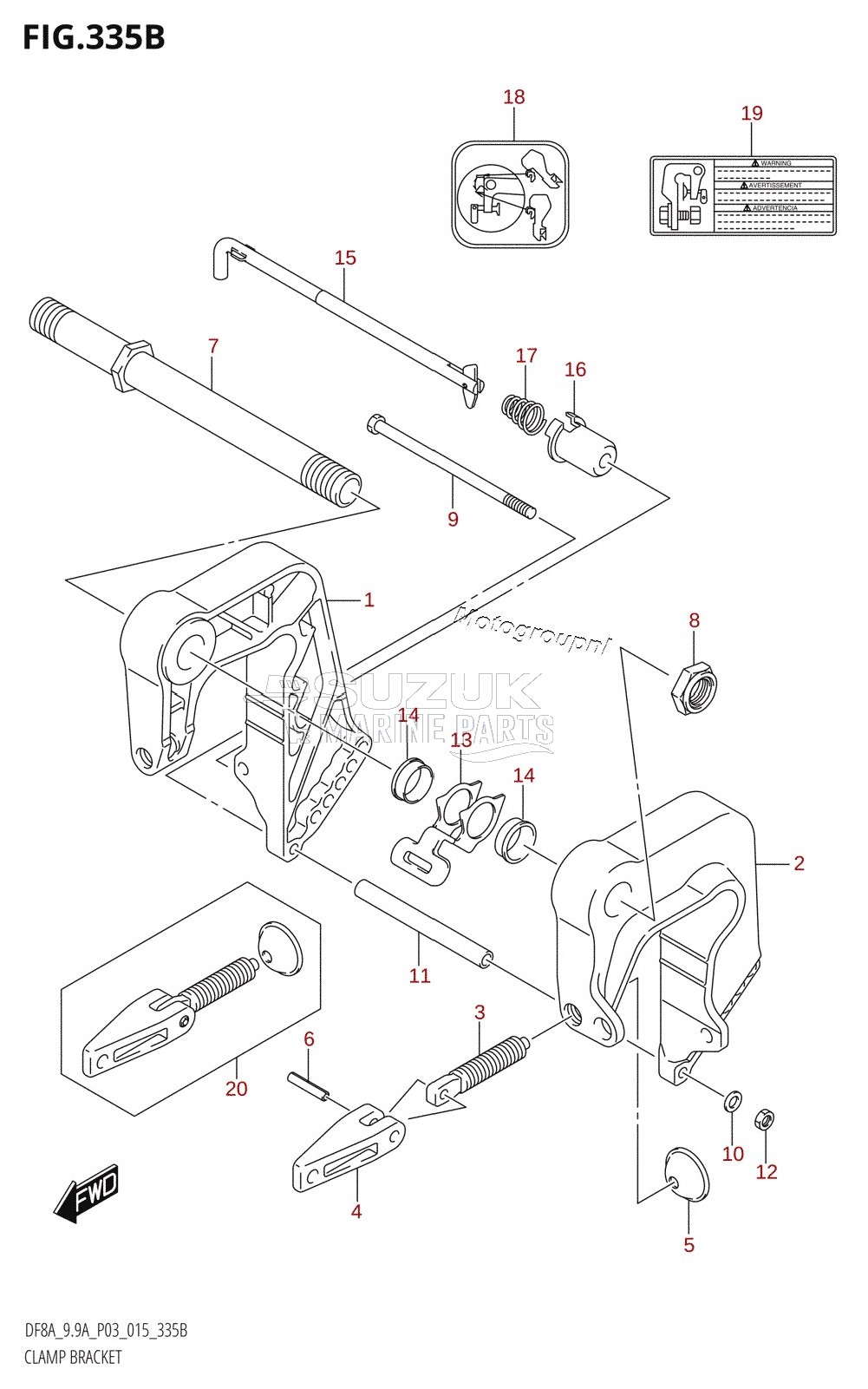 CLAMP BRACKET (DF8AR:P03)