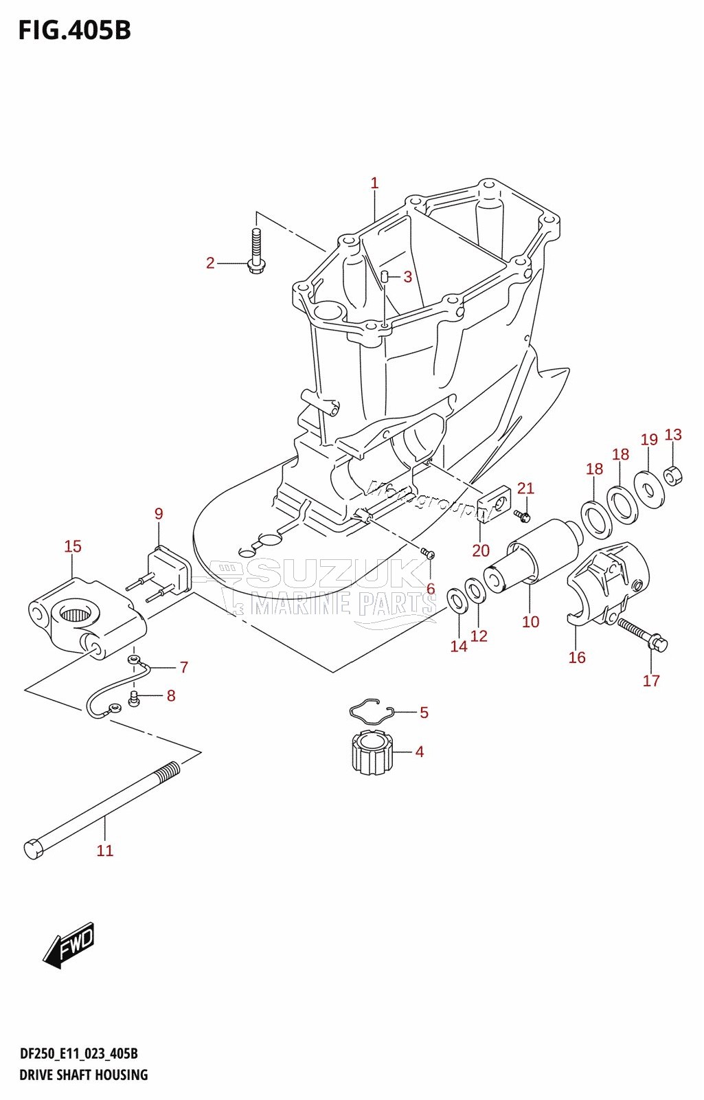 DRIVE SHAFT HOUSING ((DF250T,DF250Z,DF225T,DF225Z,DF200T,DF200Z):X-TRANSOM)