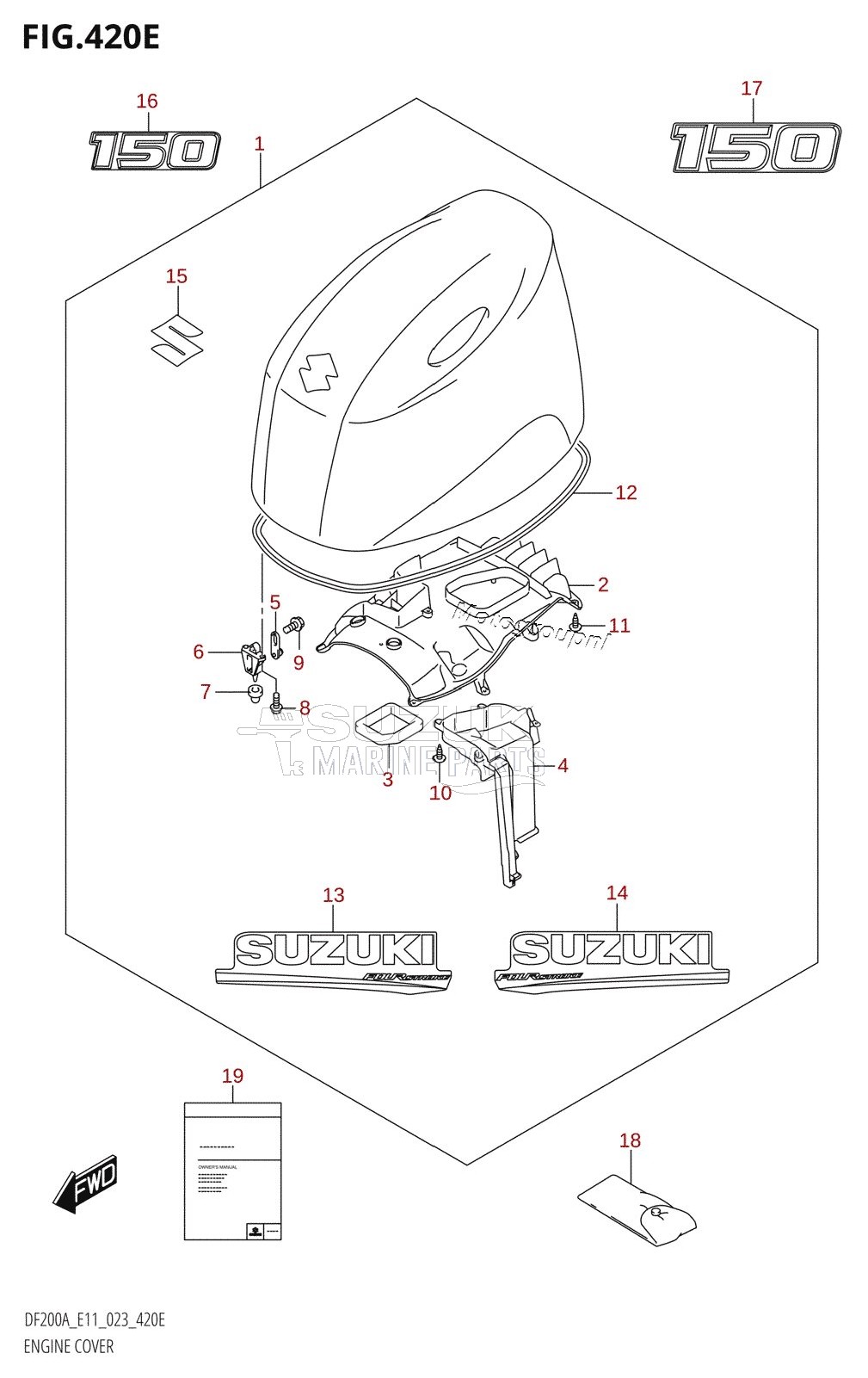 ENGINE COVER ((DF150AT,DF150AZ):020)