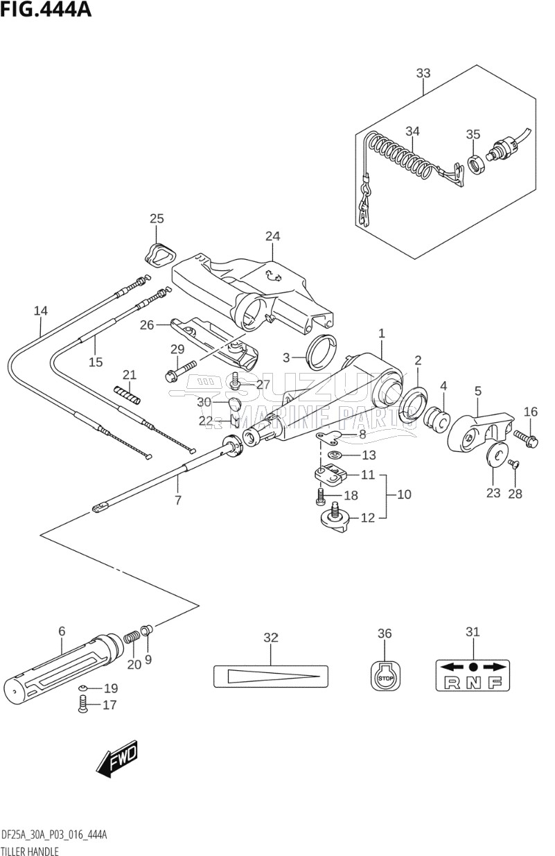 TILLER HANDLE (DF25A:P03)