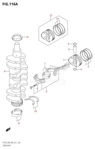 DF80A From 08002F-110001 (E01 E40)  2011 drawing CRANKSHAFT