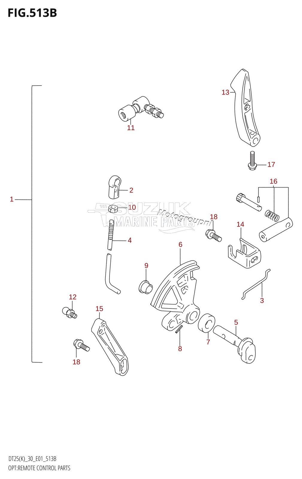 OPT:REMOTE CONTROL PARTS (DT25K:E13)