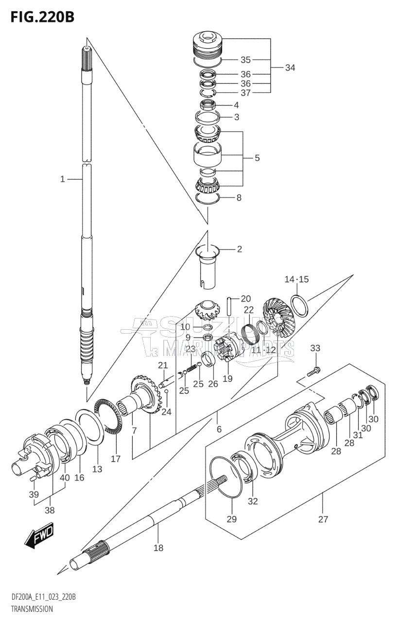 TRANSMISSION ((DF200AT,DF175AT,DF150AT):(022,023))