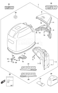 DF 150 drawing Engine Cover (Black)