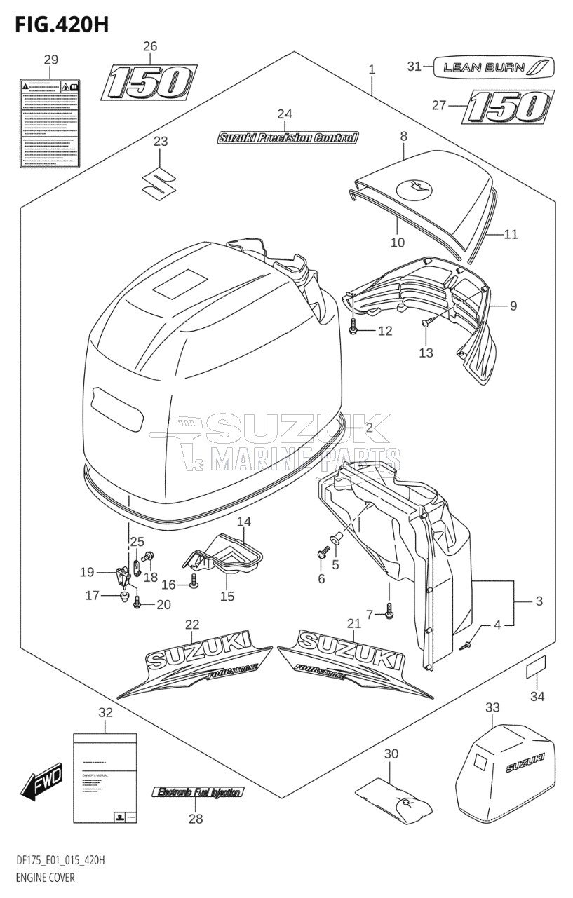 ENGINE COVER (DF150TG:E40,DF150ZG:E40)