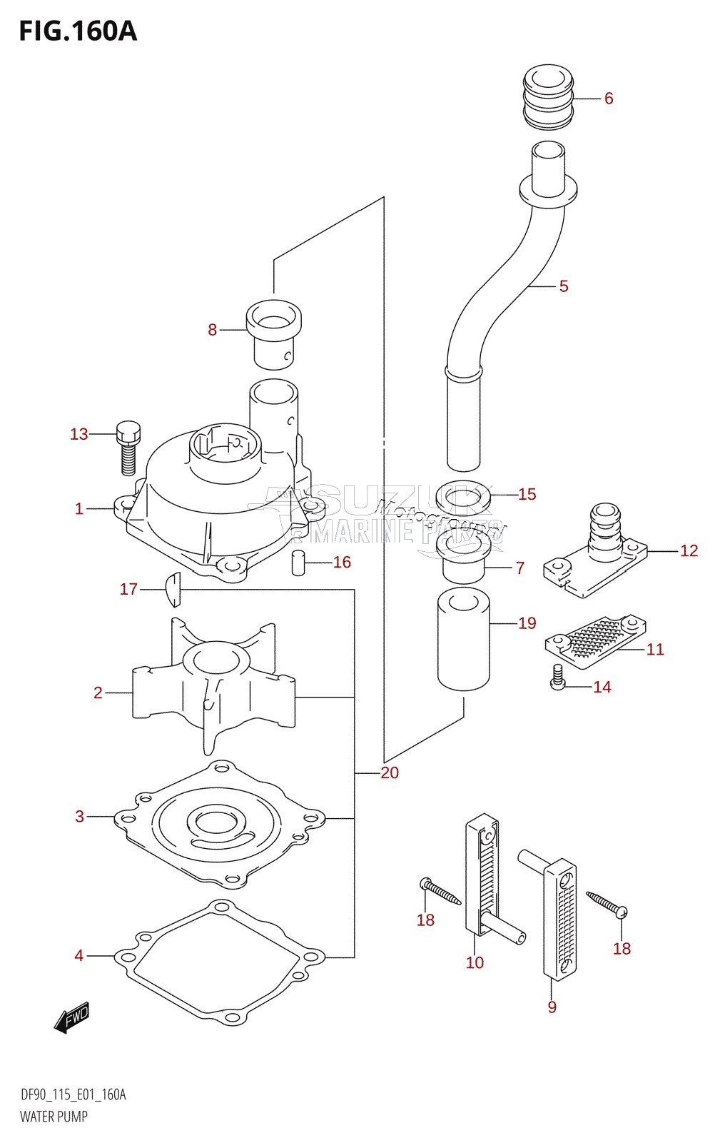 WATER PUMP ((DF90T,DF115T):(K1,K2,K3,K4,K5,K6))