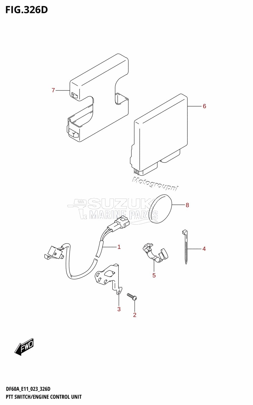 PTT SWITCH /​ ENGINE CONTROL UNIT ((DF40AQH,DF60AQH):023)