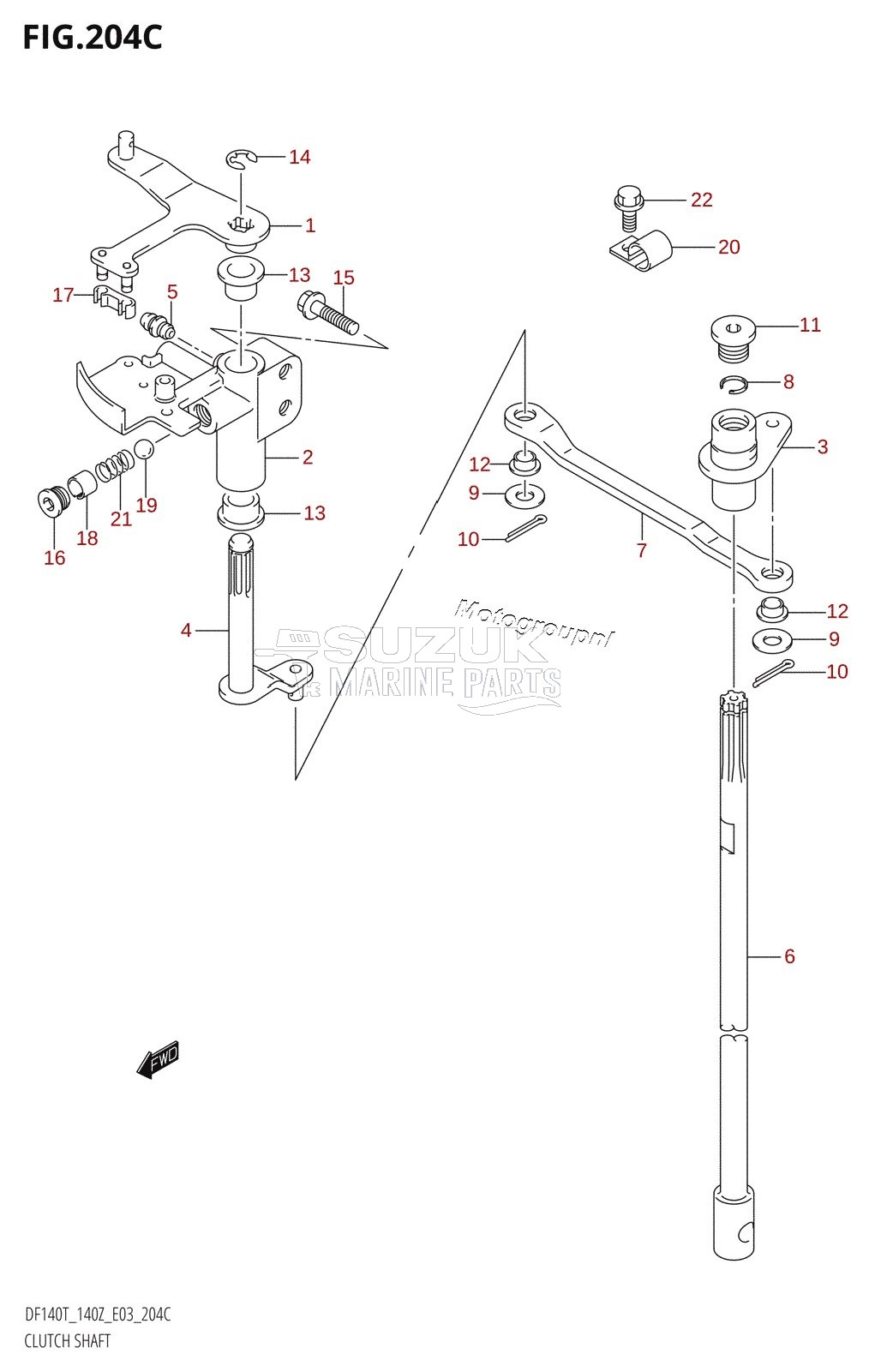 CLUTCH SHAFT (K6,K7,K8,K9,K10,011)