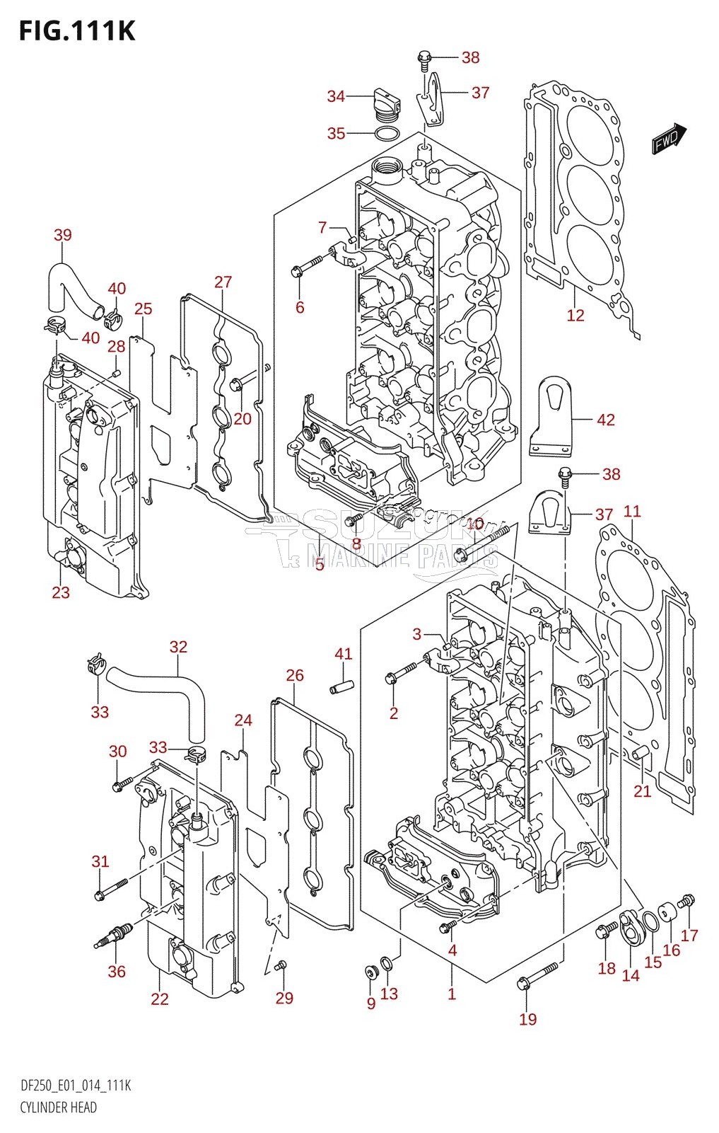 CYLINDER HEAD (DF250T:E40)