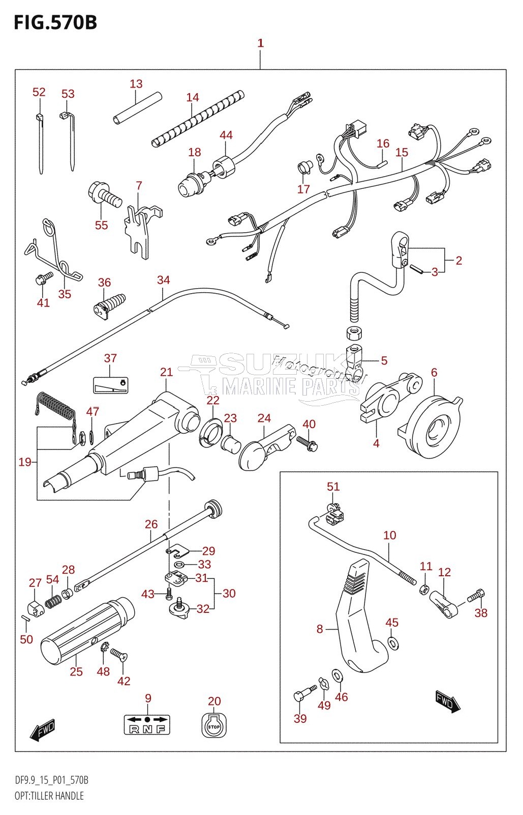 OPT:TILLER HANDLE (K5,K6,K7,K8,K9,K10,011)