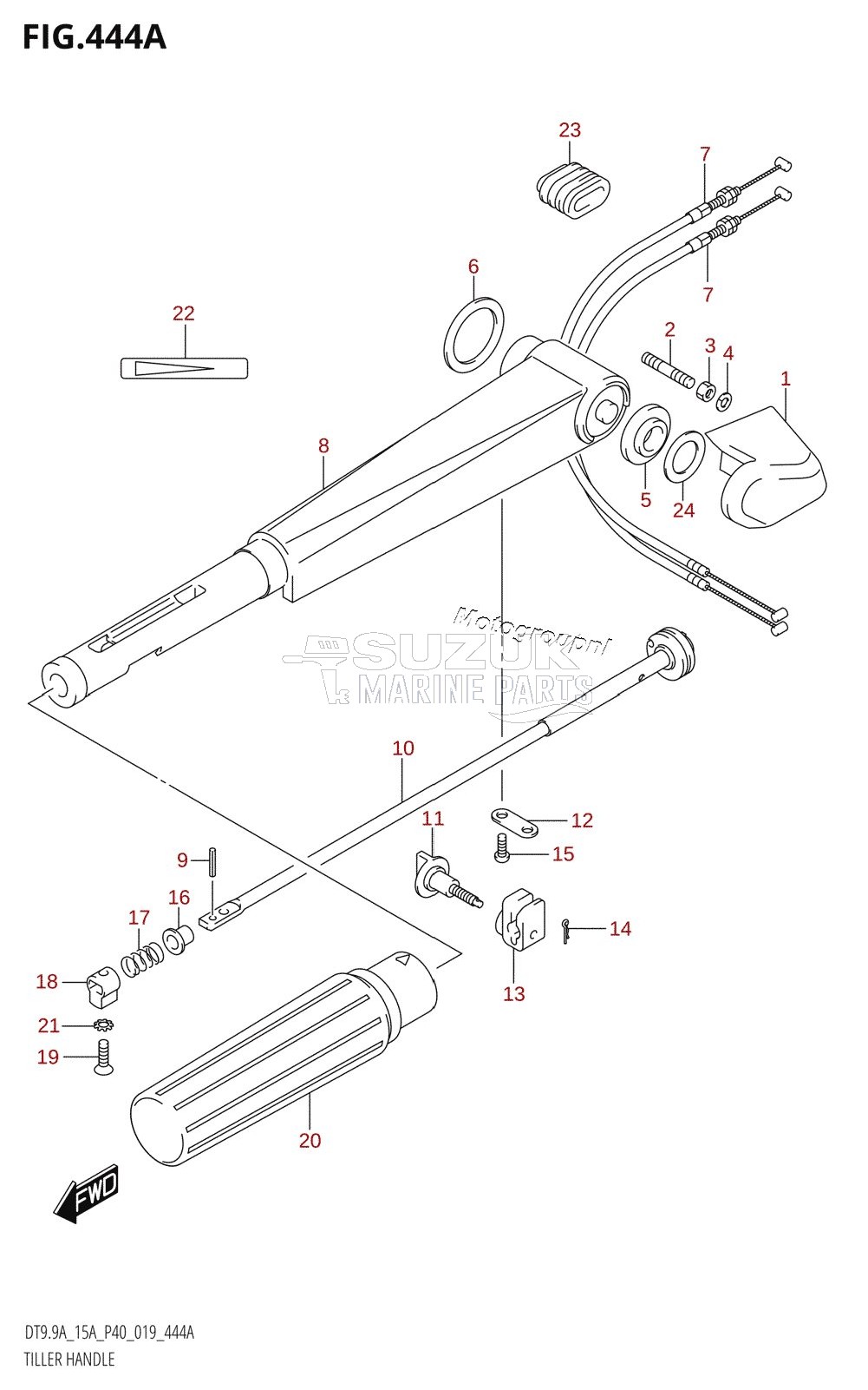 TILLER HANDLE (DT9.9A:P36,DT9.9A:P81,DT15A:P36,DT15A:P81)