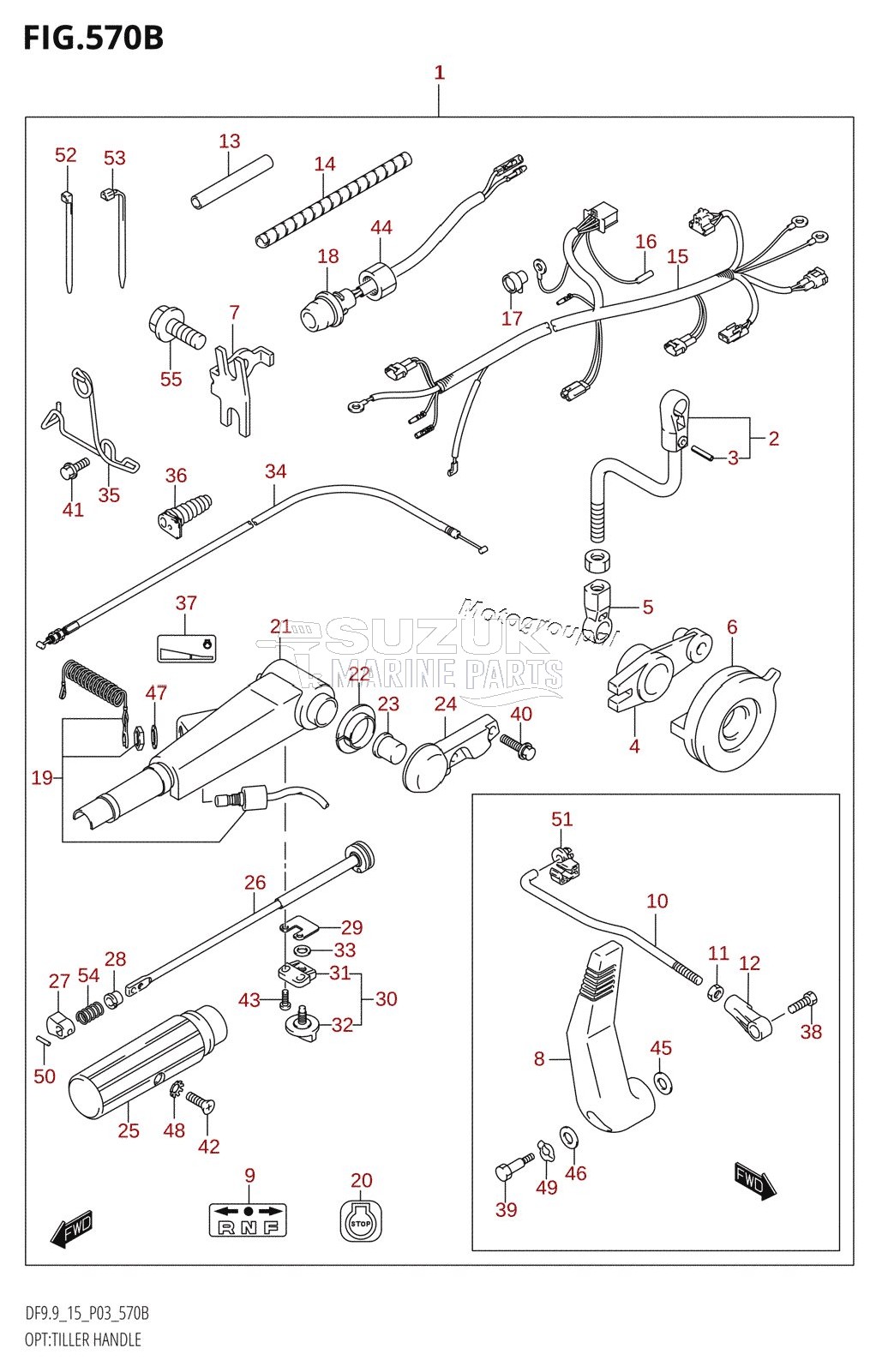 OPT:TILLER HANDLE (DF9.9R:(K5,K6,K7,K8,K9))