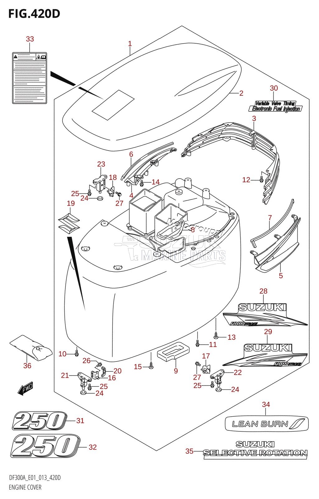 ENGINE COVER (DF250A:E40)