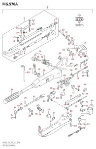 DF100 From 10002F-210001 (E01 E40)  2012 drawing OPT:TILLER HANDLE