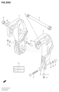 DF25 From 02503F-410001 (E03)  2014 drawing CLAMP BRACKET (DF25Q:E03)