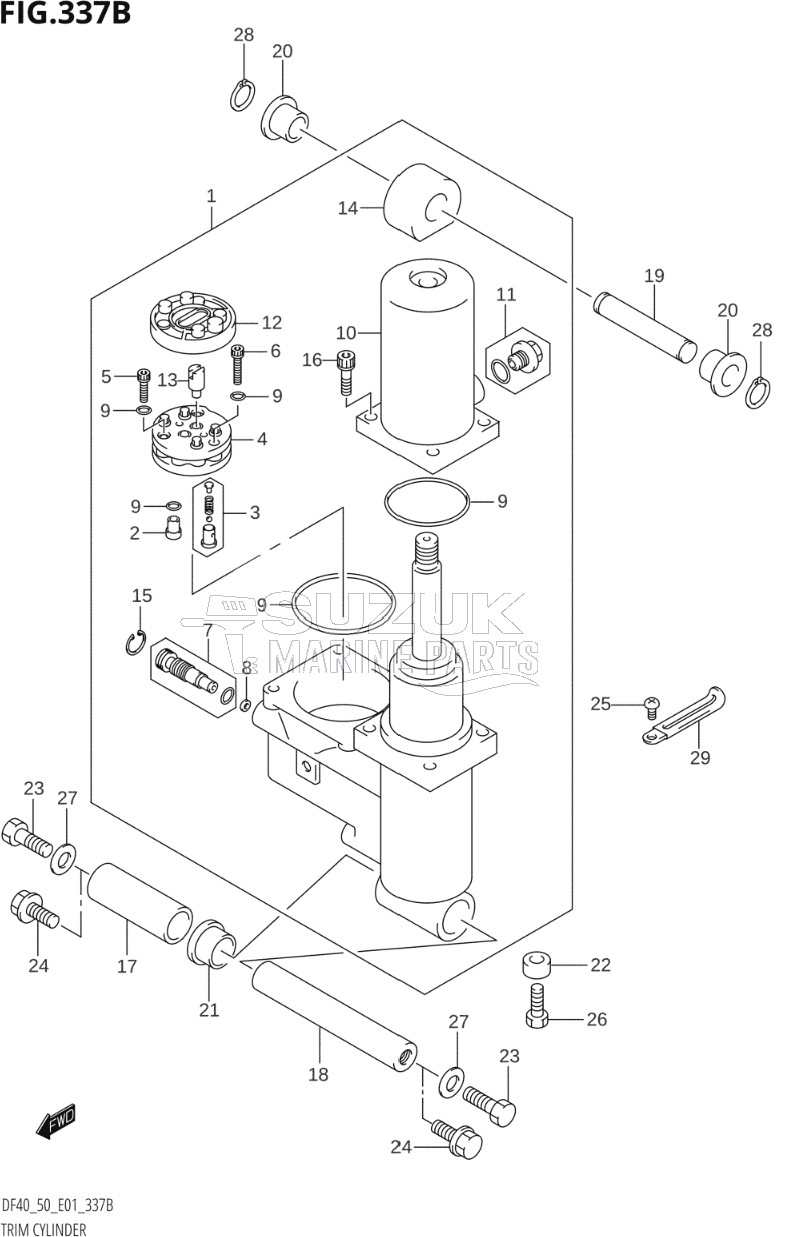 TRIM CYLINDER ((DF40T,DF50T,DF50WT):(K1,K2,K3,K4,K5,K6,K7,K8,K9,K10),DF50TH:(K5,K6,K7,K8,K9,K10))