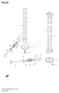 08002F-310001 (2013) 80hp E40-Costa Rica (DF80A) DF80A drawing CAMSHAFT (DF90A E40)