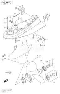 11505F-340001 (2023) 115hp E11 E40-Gen. Export 1-and 2 (DF115BG) DF115BG drawing GEAR CASE ((DF115BZG,DF140BZG):E11)