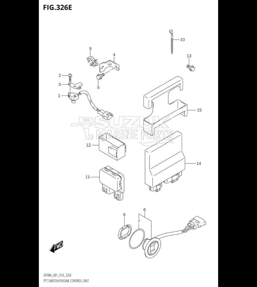 PTT SWITCH / ENGINE CONTROL UNIT (DF90A:E01,DF90ATH:E01)