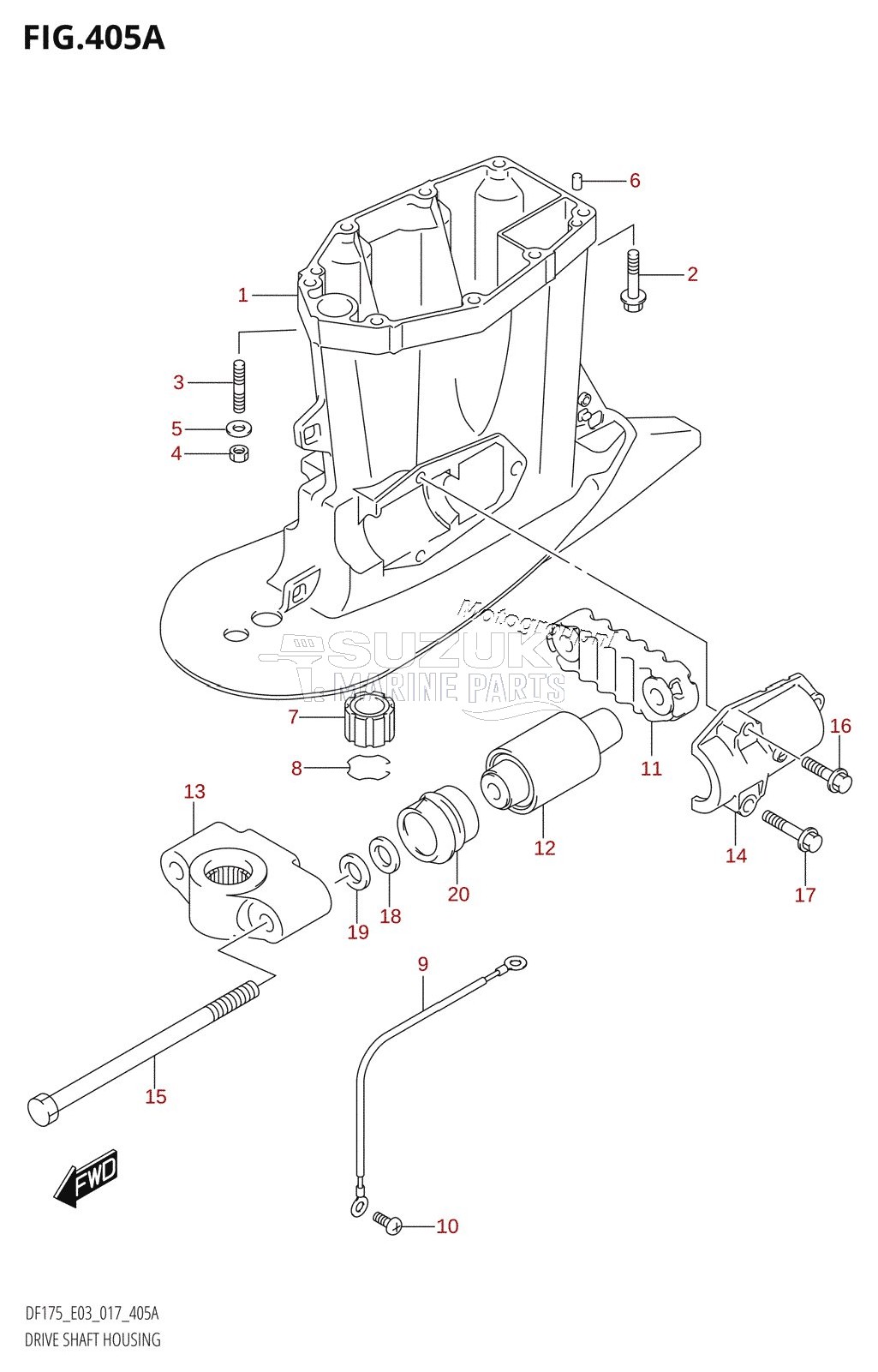 DRIVE SHAFT HOUSING (DF150T:E03)