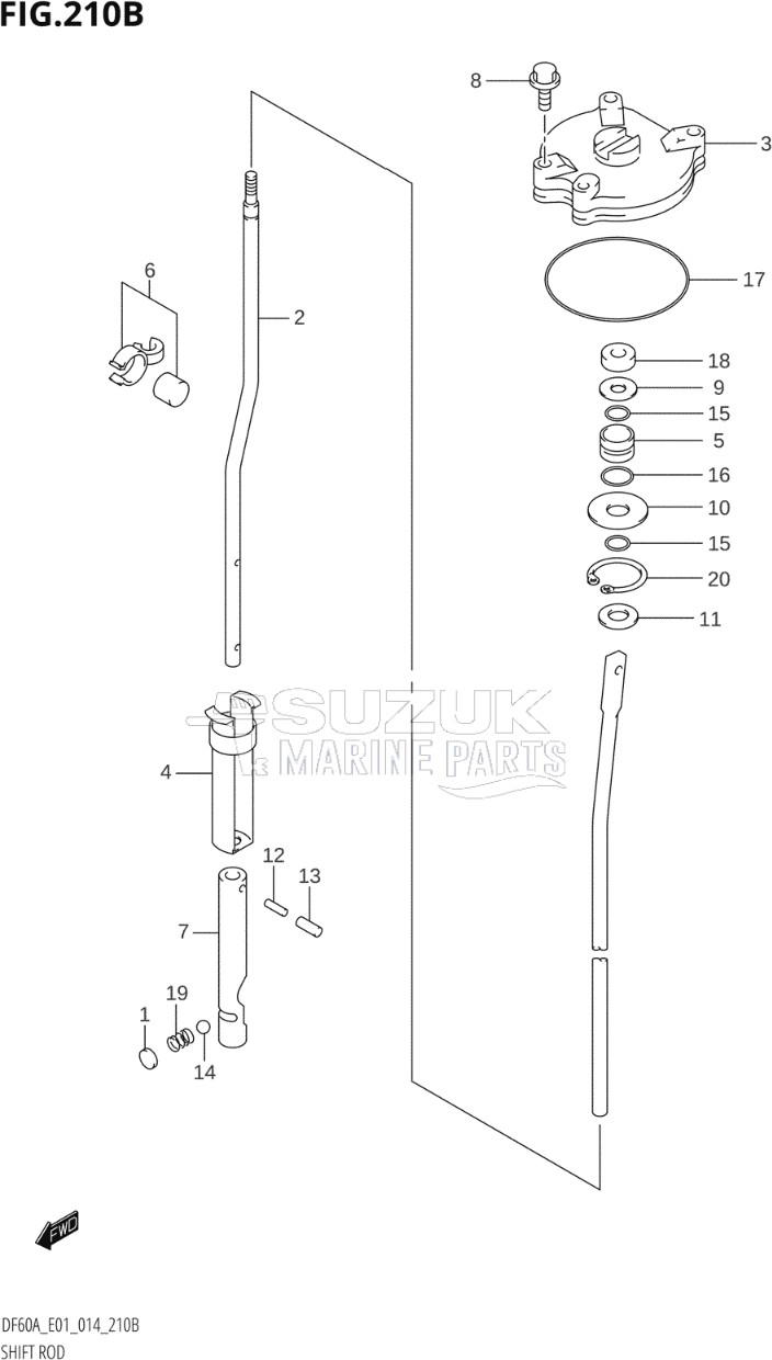 SHIFT ROD (DF50AVTH:E01)