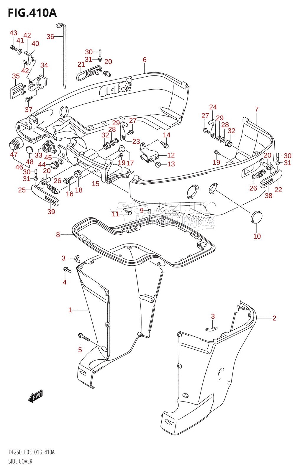 SIDE COVER (DF200T:E03:X-TRANSOM)