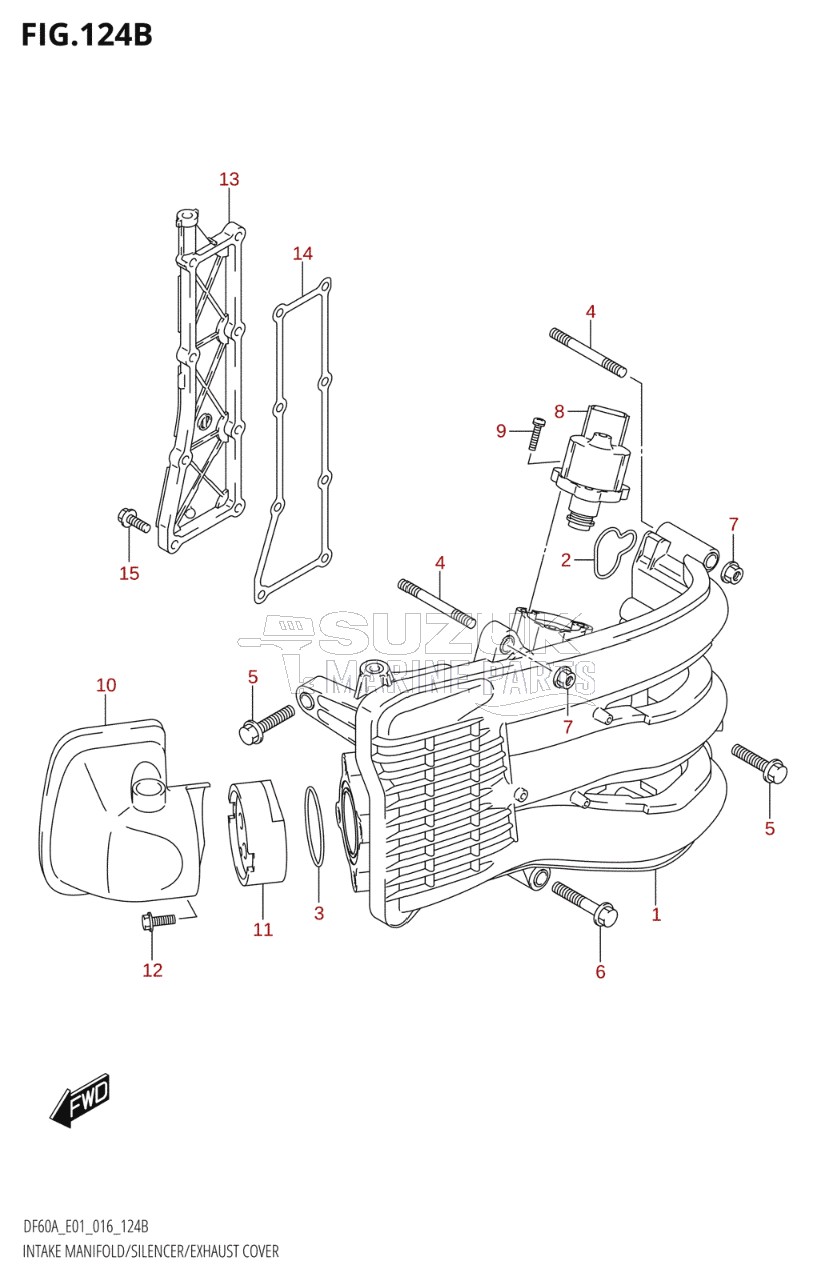 INTAKE MANIFOLD / SILENCER / EXHAUST COVER (DF40AQH:E01)