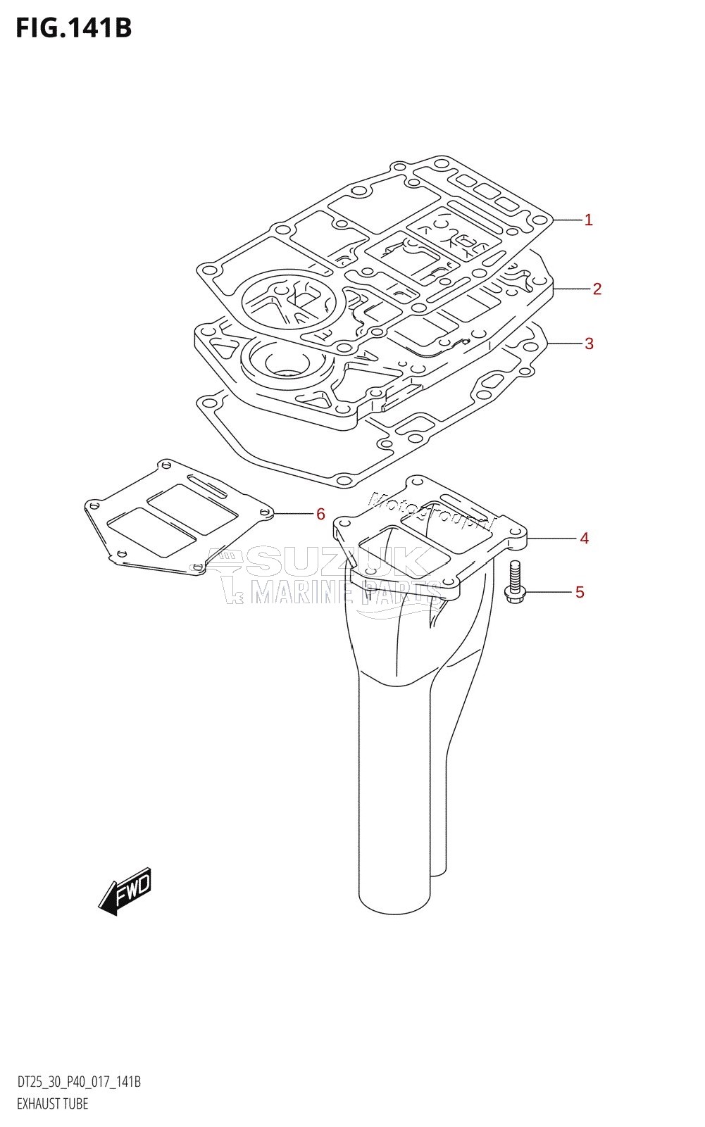 EXHAUST TUBE (DT30:P40)