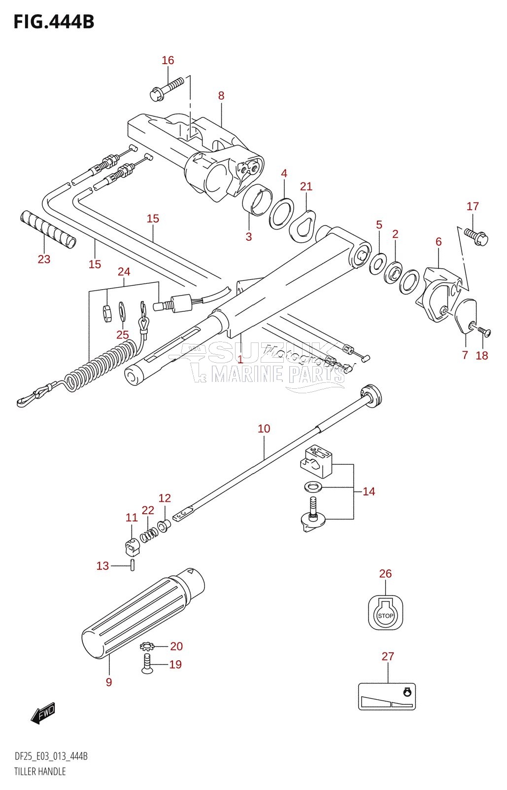 TILLER HANDLE (DF25Q:E03)