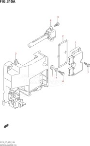 17502F-110001 (2011) 175hp E01 E40-Gen. Export 1 - Costa Rica (DF175T) DF175T drawing RECTIFIER / IGNITION COIL