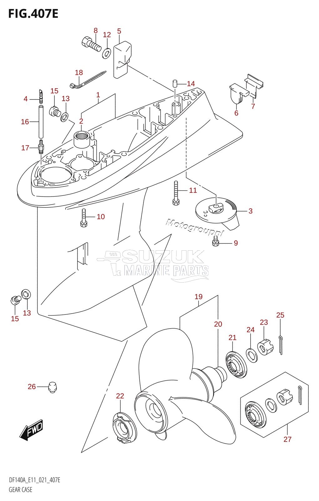 GEAR CASE (DF115AZ:E11,DF140AZ:E11)