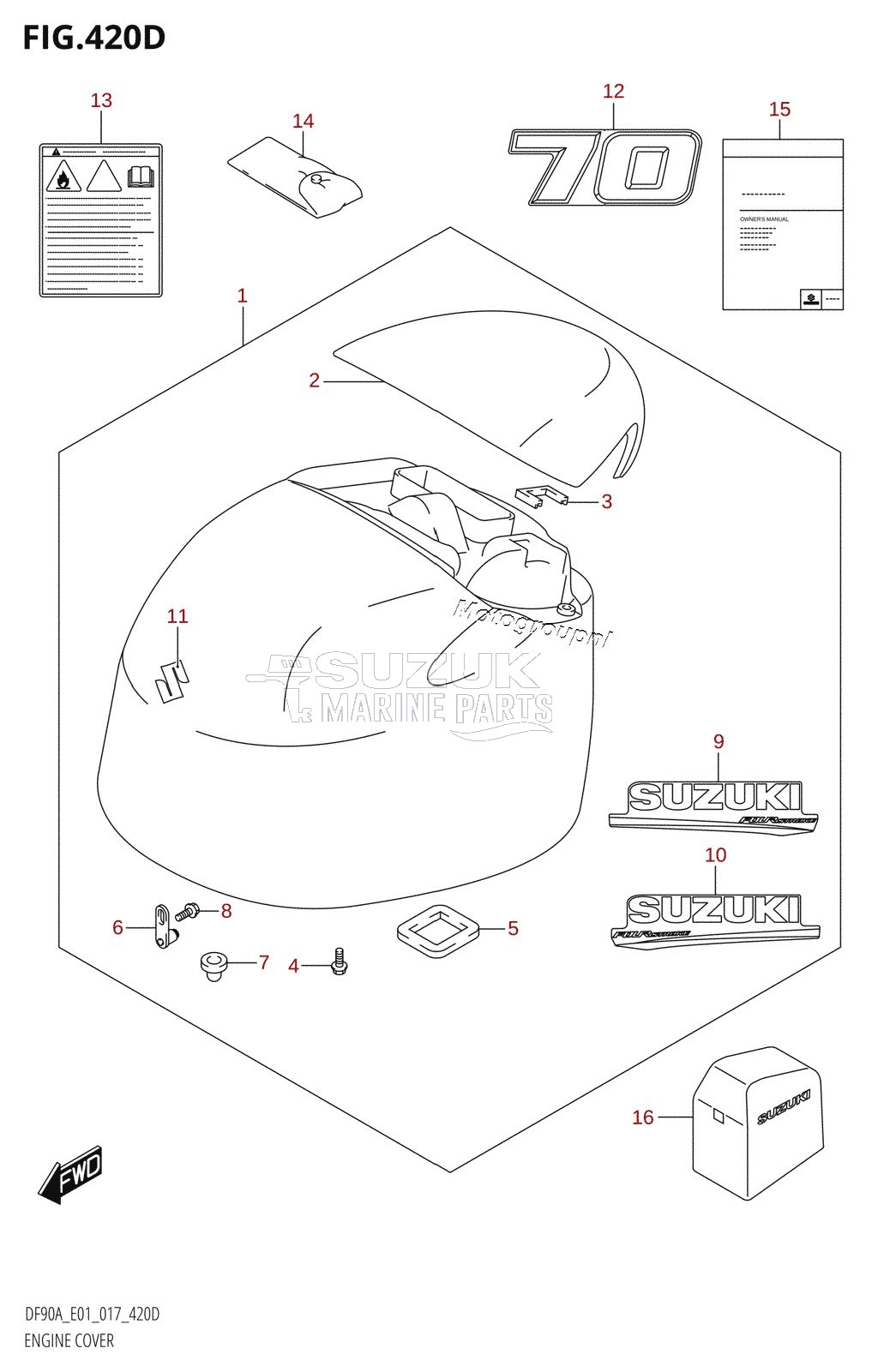 ENGINE COVER (DF70ATH:E40)