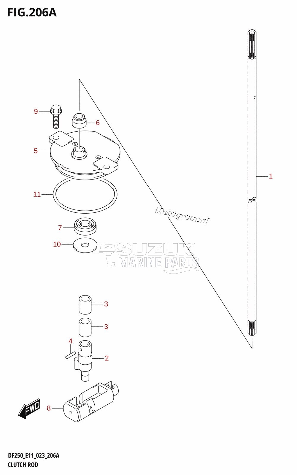 CLUTCH ROD (DF200T,DF200Z,DF225T,DF225Z,DF250T,DF250Z)