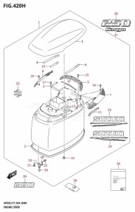 DF225T From 22503F-440001 (E11 - E40)  2024 drawing ENGINE COVER (DF250T,DF250Z)