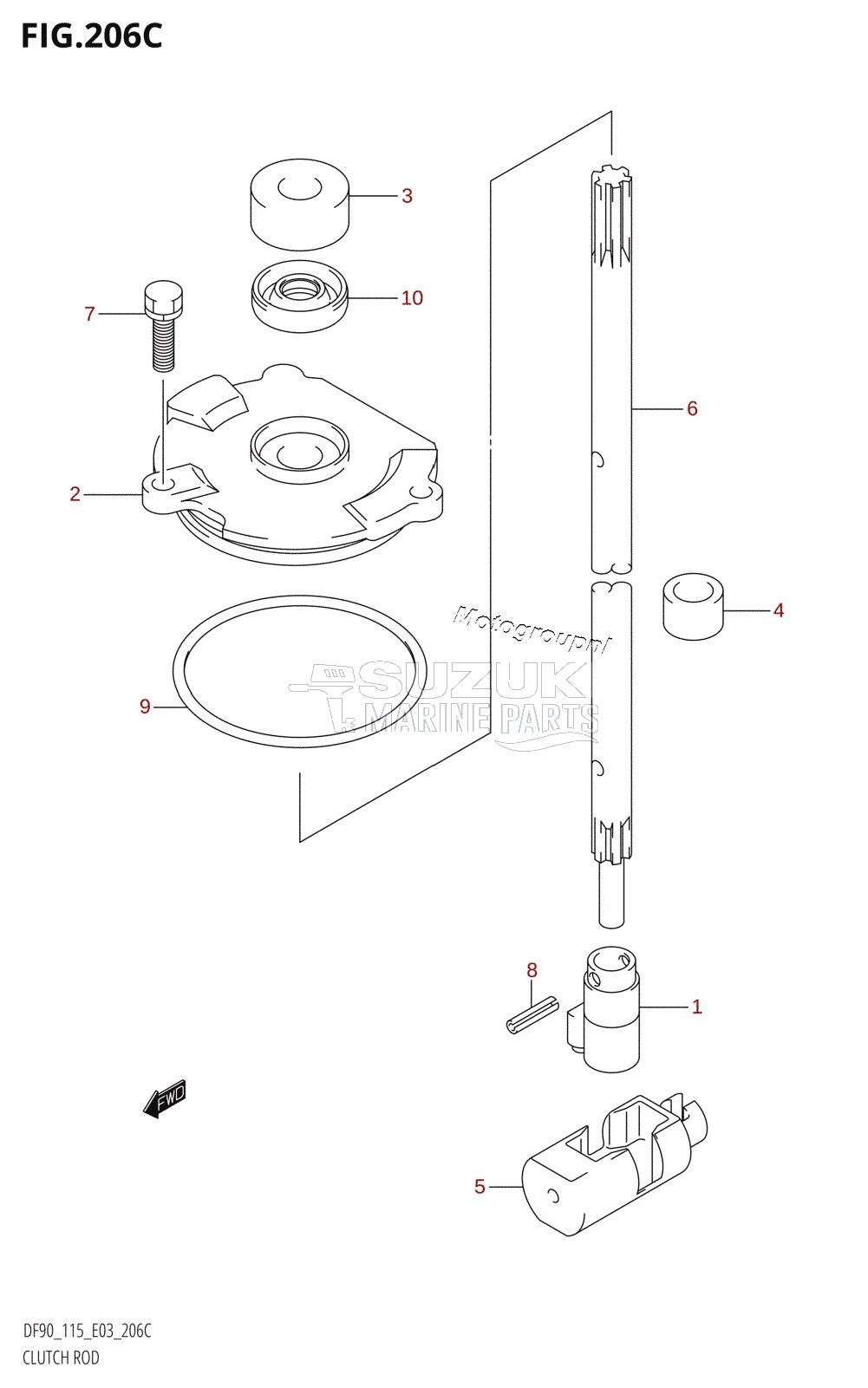 CLUTCH ROD (DF115Z)