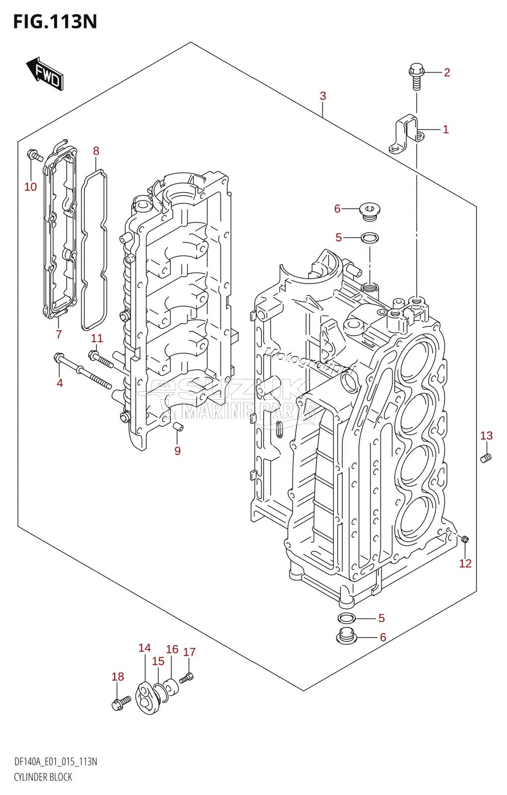 CYLINDER BLOCK (DF115AZ:E01)