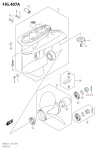 06003F-240001 (2022) 60hp E11 E40-Gen. Export 1-and 2 (DF60AVT  DF60AVT  DF60AVTH  DF60AVTH) DF60A drawing GEAR CASE (SEE NOTE)