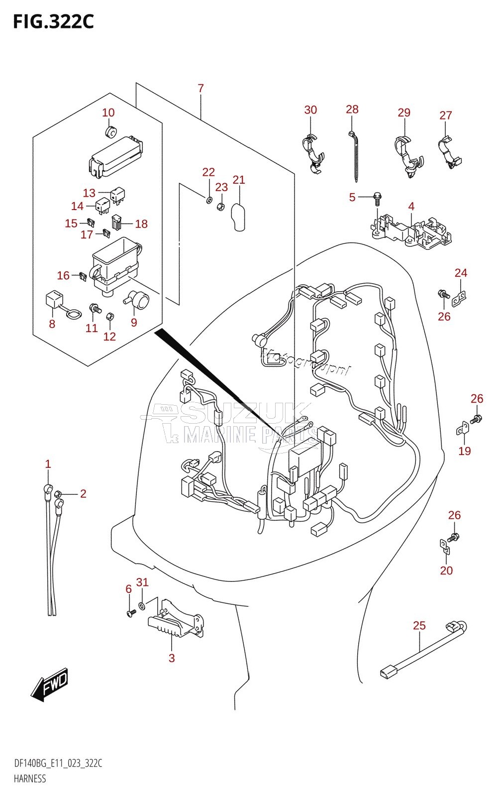 HARNESS ((DF140BG,DF140BZG):021)