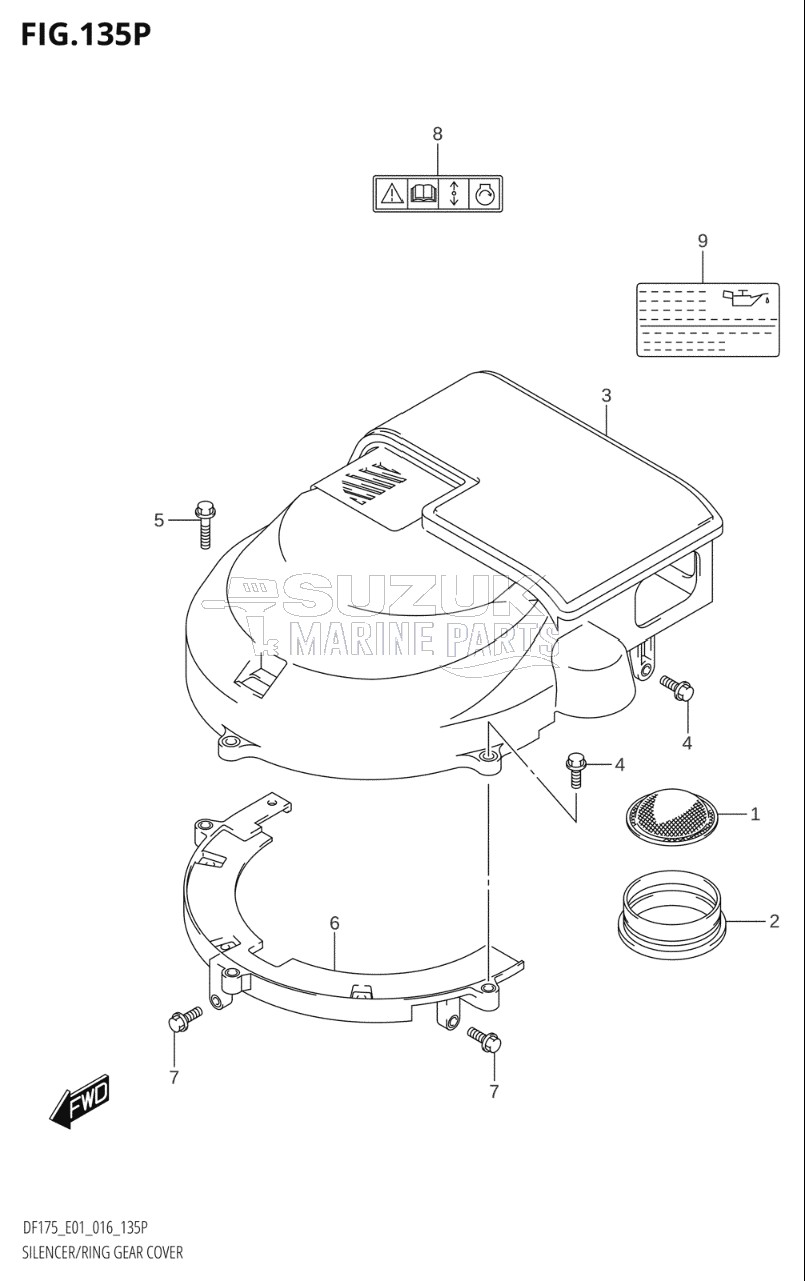 SILENCER / RING GEAR COVER (DF175Z:E40)