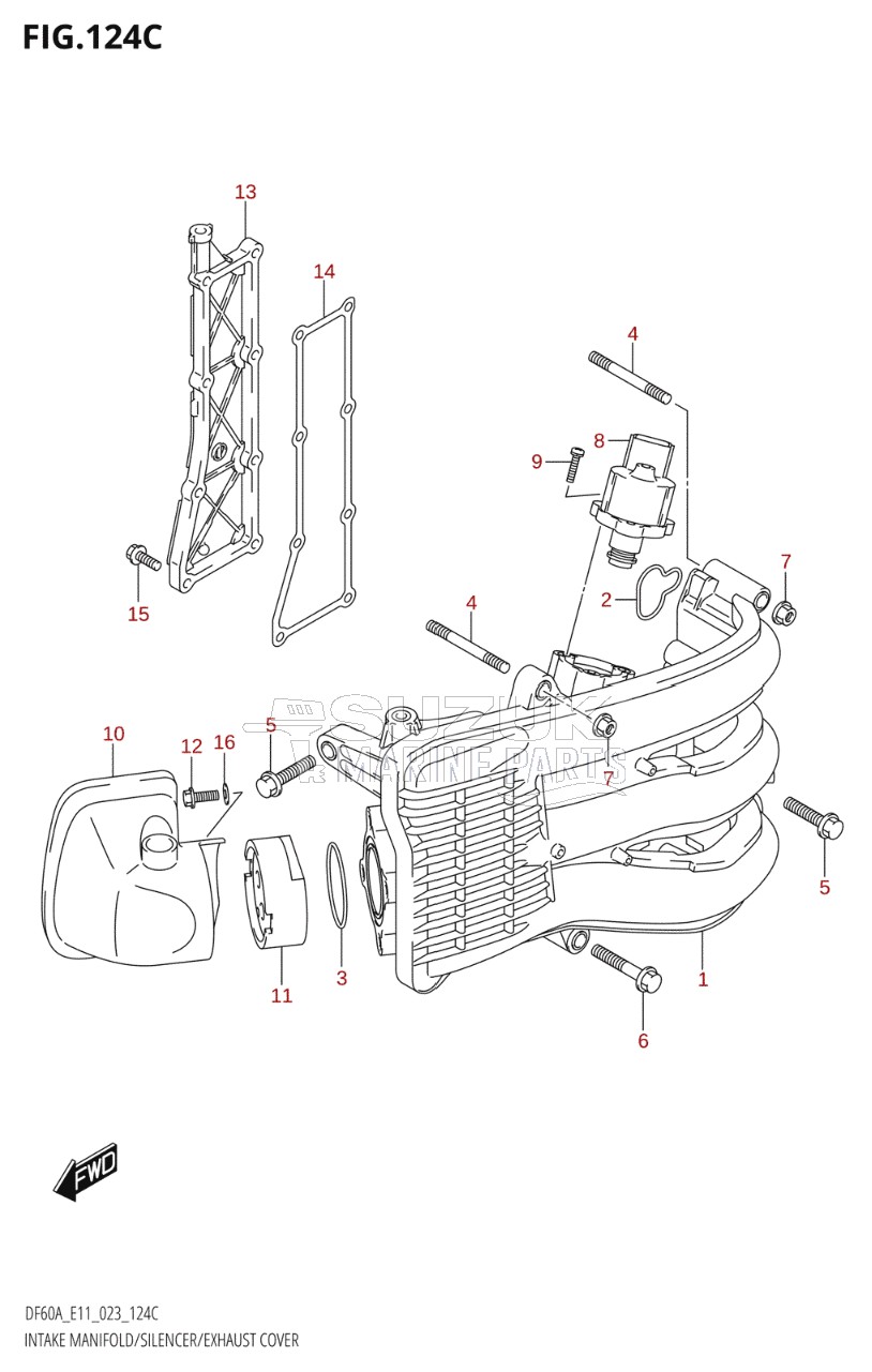 INTAKE MANIFOLD / SILENCER / EXHAUST COVER ((DF40AST,DF60A,DF60AQH,DF60ATH,DF60AVT,DF40ASVT,DF60AVTH):(020,021))