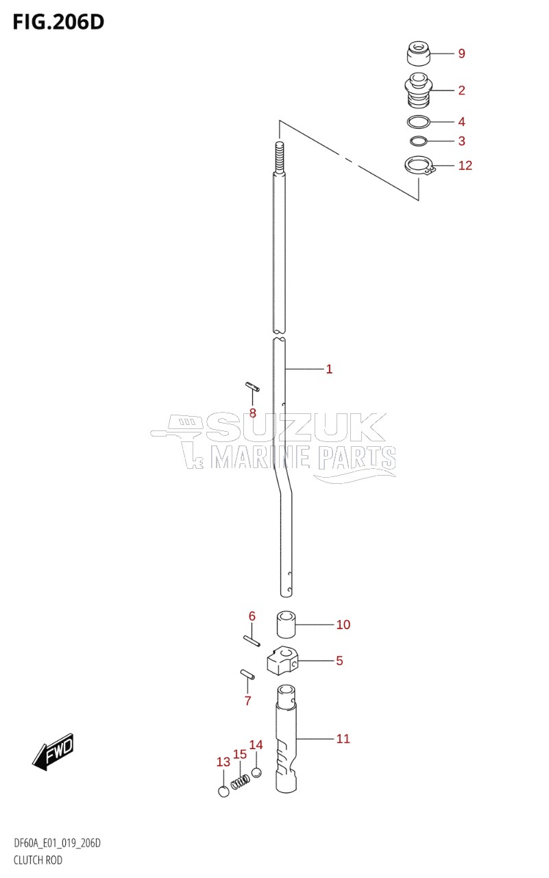 CLUTCH ROD (DF60A:E40,DF60AQH:E01,DF60AQH:E40)