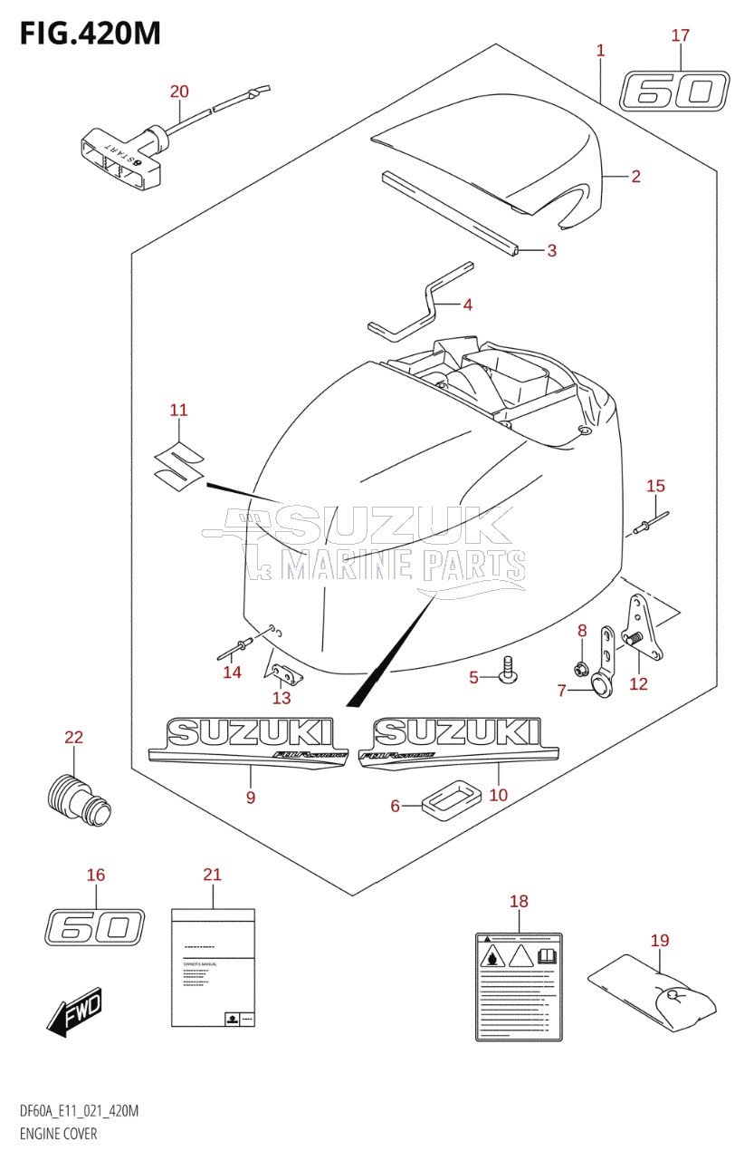 ENGINE COVER ((DF60A,DF60AVT):E03:020)