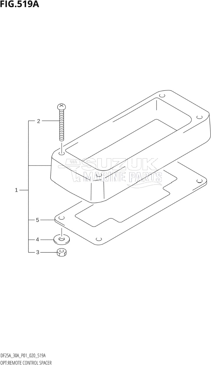 OPT:REMOTE CONTROL SPACER (DF25A,DF25ATH,DF30A,DF30ATH,DF30AQ)