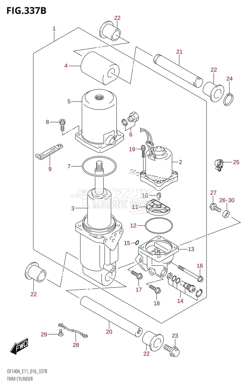 TRIM CYLINDER (DF115AT:E11)