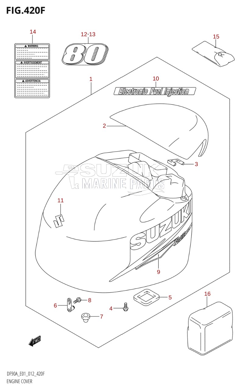 ENGINE COVER (DF80A:E40)