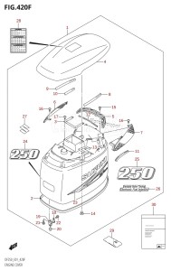 DF225T From 22501F-780001 (E01 E40)  2007 drawing ENGINE COVER ((DF250T,DF250Z):(K10,011))