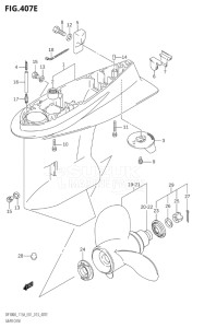 14003F-410001 (2014) 140hp E01 E40-Gen. Export 1 - Costa Rica (DF140AT) DF140A drawing GEAR CASE (DF115AZ:E01)