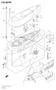 DF225T From 22503F-410001 (E01 E40)  2014 drawing GEAR CASE (DF250Z:E40)