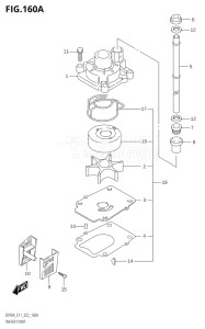 07003F-240001 (2022) 70hp E11 E40-Gen. Export 1-and 2 (DF70AT  DF70ATH  DF70ATH) DF70A drawing WATER PUMP (SEE NOTE)